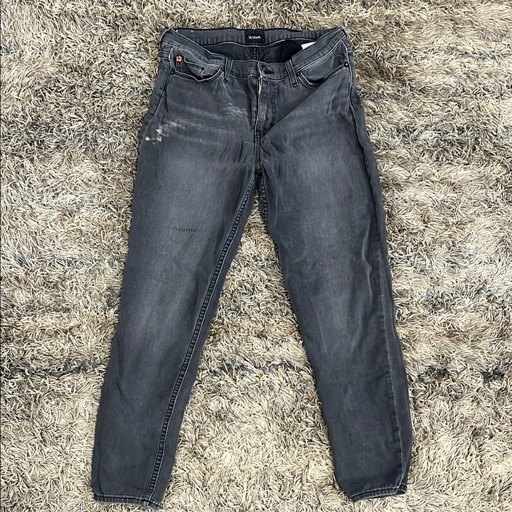 Hudson: Womens Grey Skinny Jeans with Subtle Distressing